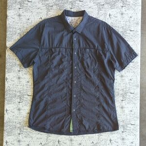 Marc Ecko Cut & Sew Dark Gray Western Style Button Down Shirt Size XL